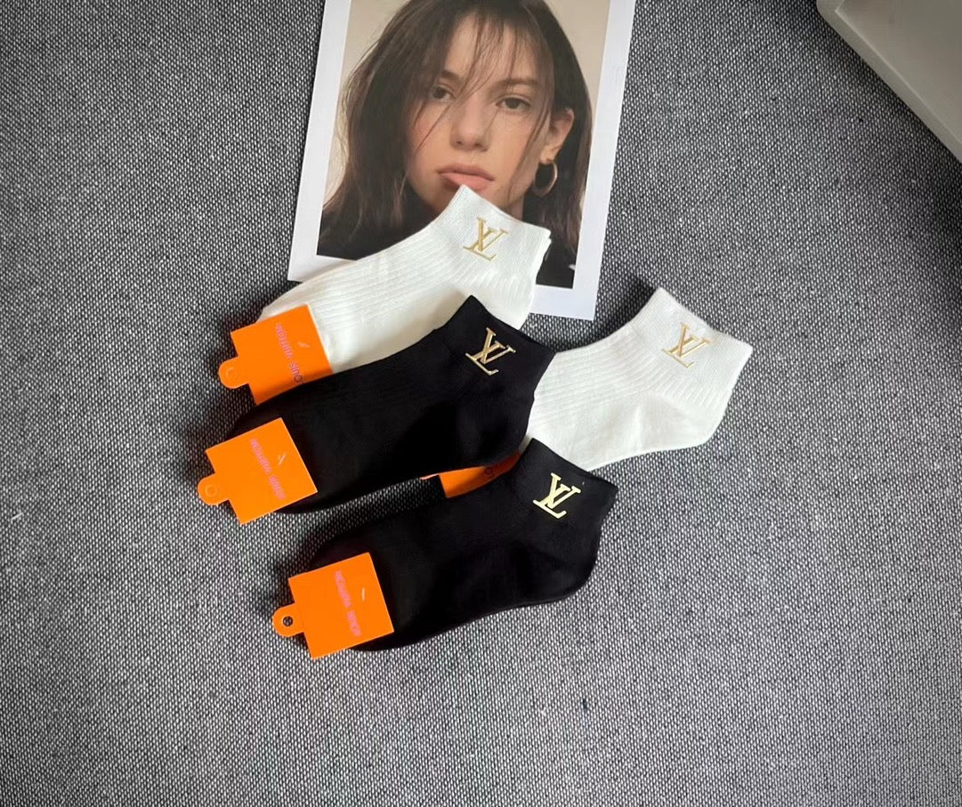 Unisex LV inspired individual package ankle socks