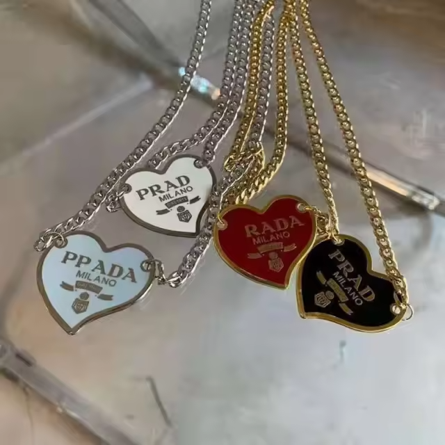 Prada Designer inspired Heart Shape Necklace