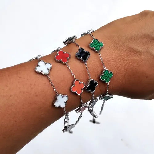 Van Cleef inspired 13mmSilver 4 leaf Clover Bracelet Collection