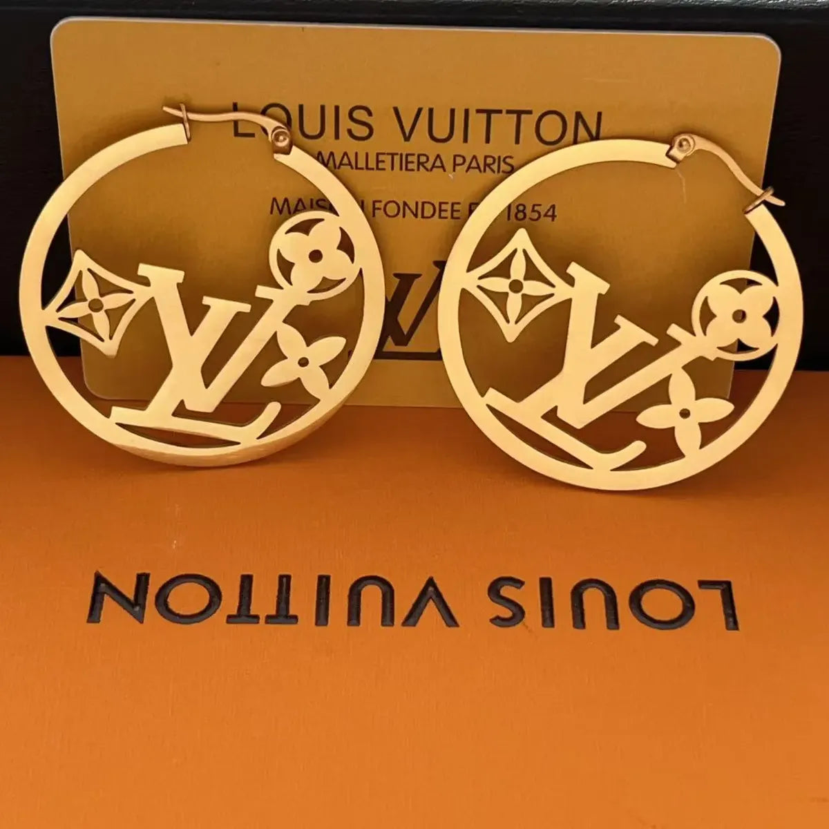LV inspired Hoop Earrings