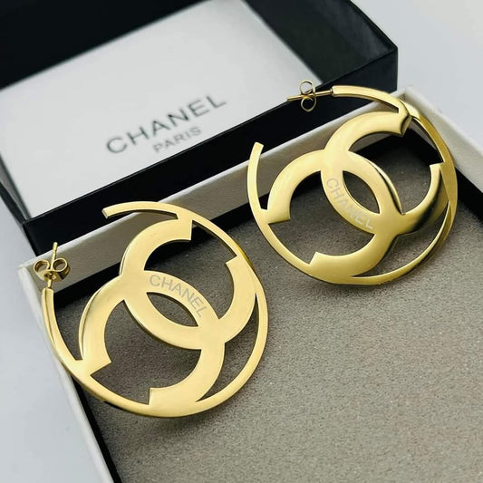 Chanel inspired Hoop Earrings