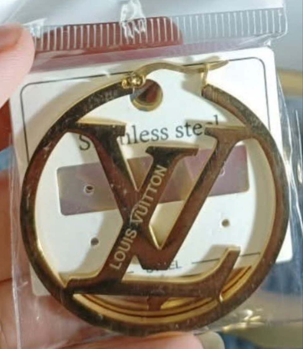 LV inspired Hoop Earrings