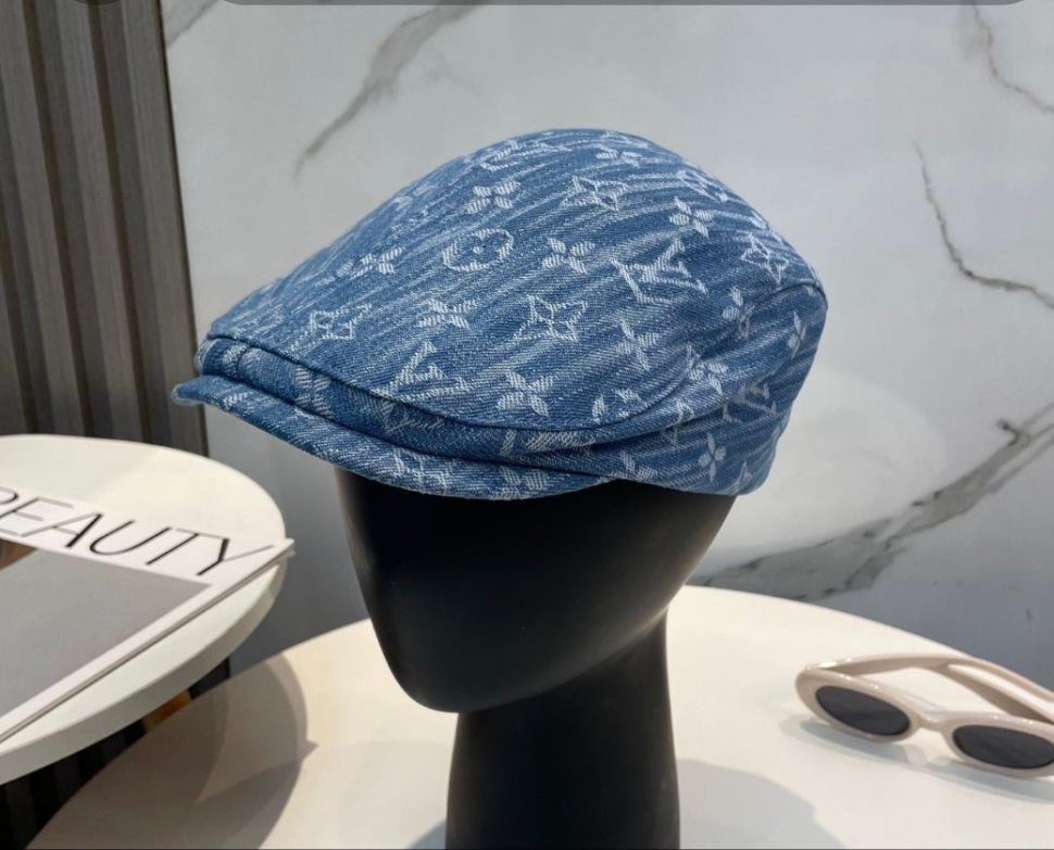 LV inspired denim Forward Cap