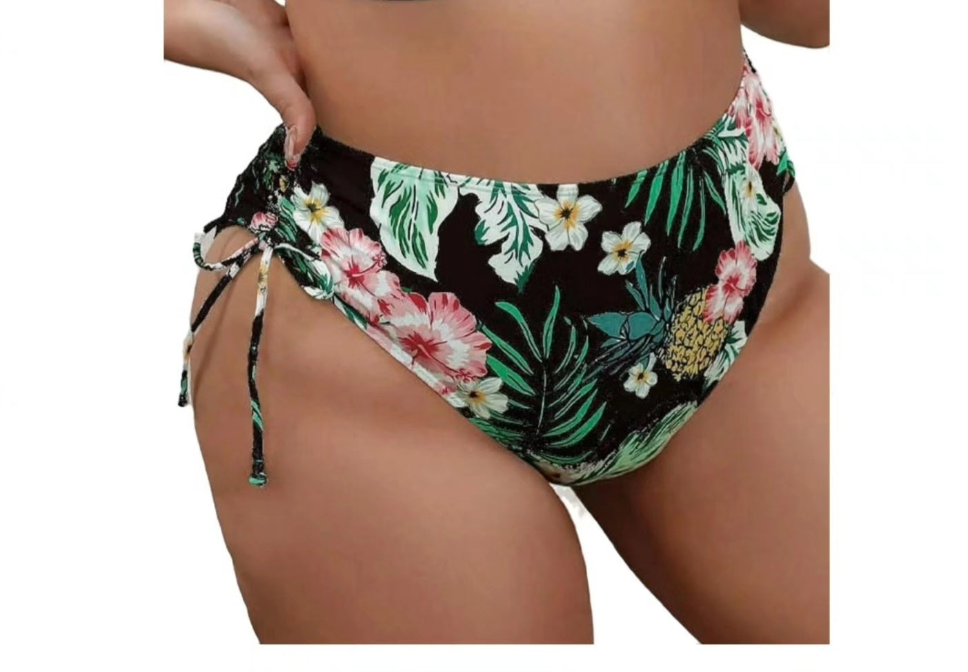 Plus size tropical bikini bottoms