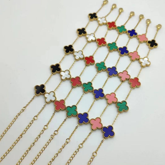 Van Cleef inspired 13mm Clover Gold Bracelet Collection