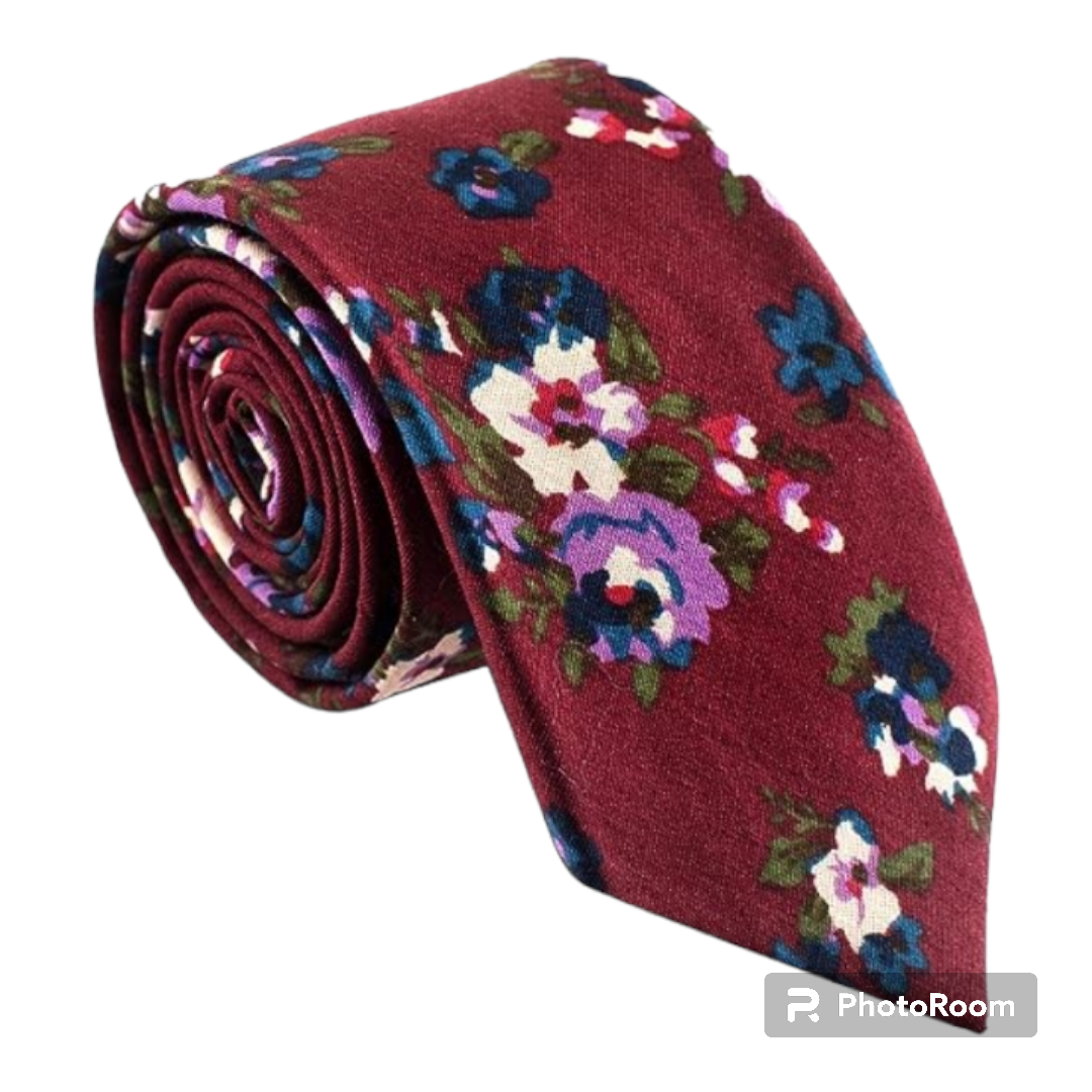 Mens skinny floral ties