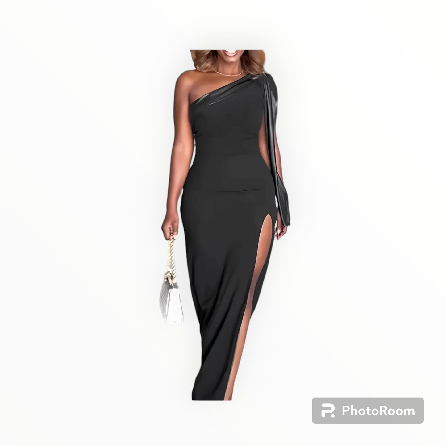 Plus size one shoulder leather strap neck
