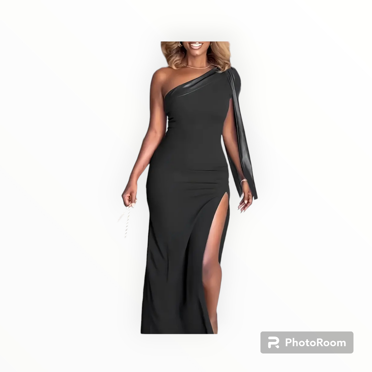 Plus size one shoulder leather strap neck