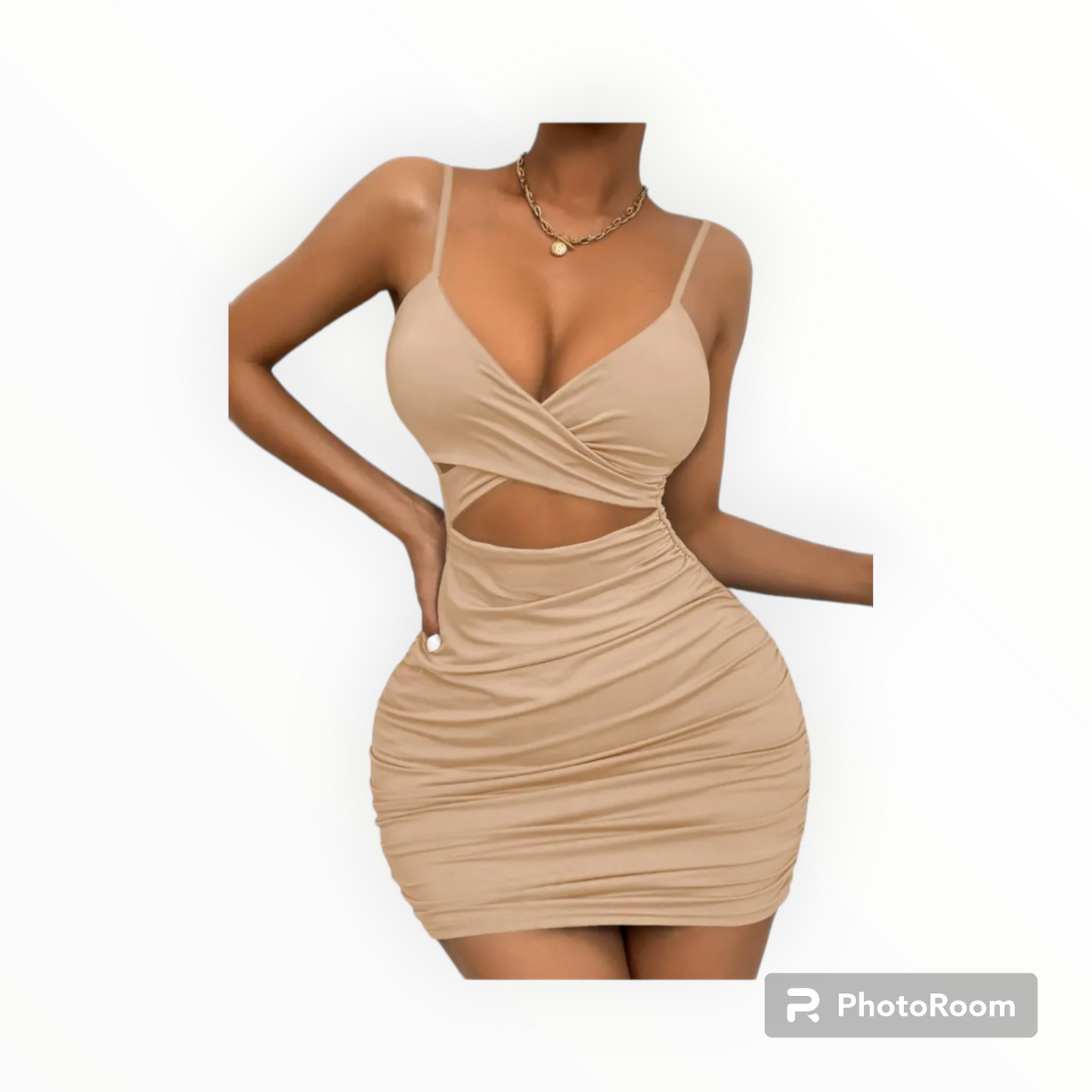 Women's hollow out front bodycon mini dress