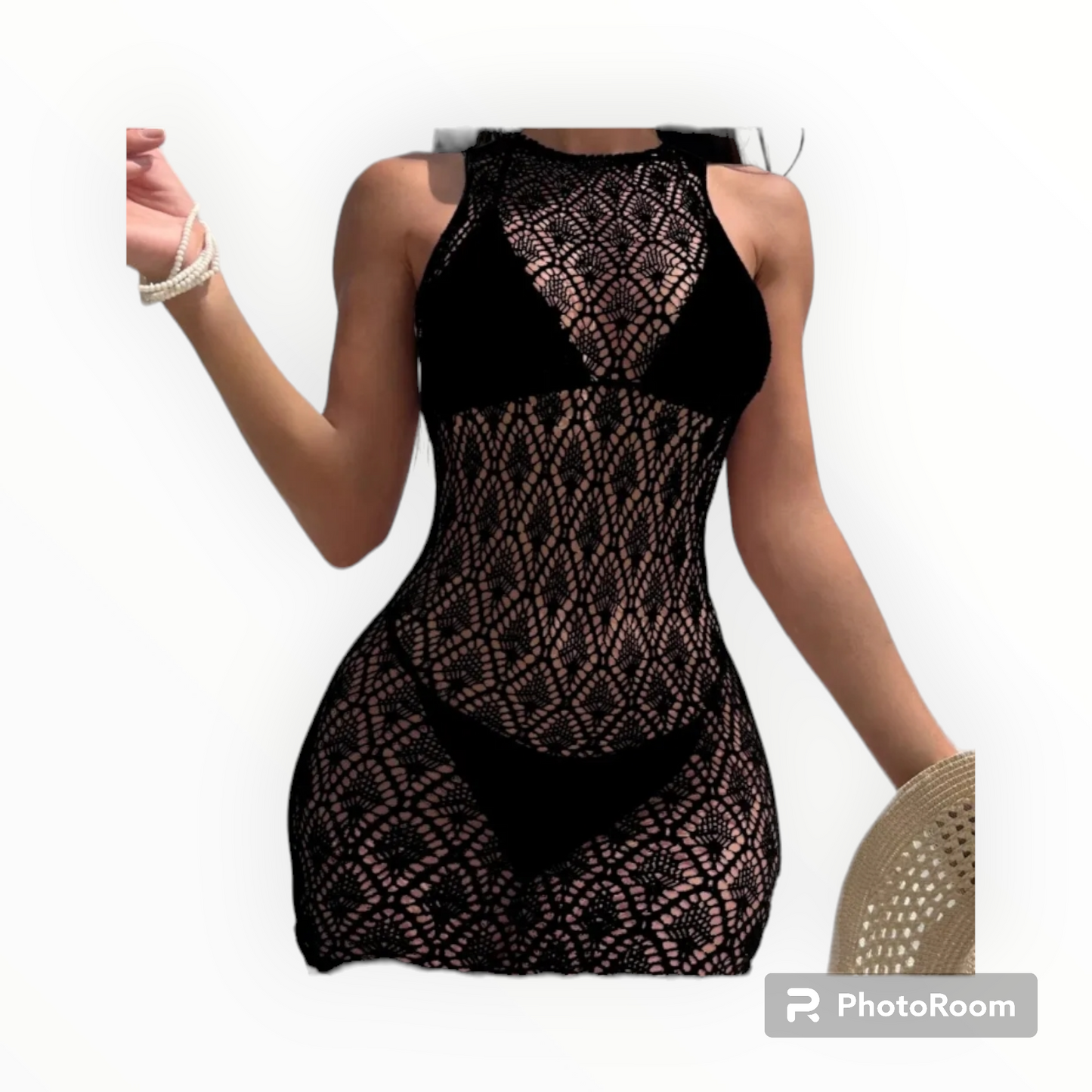 Women's Diamond mesh  swimwear cover up