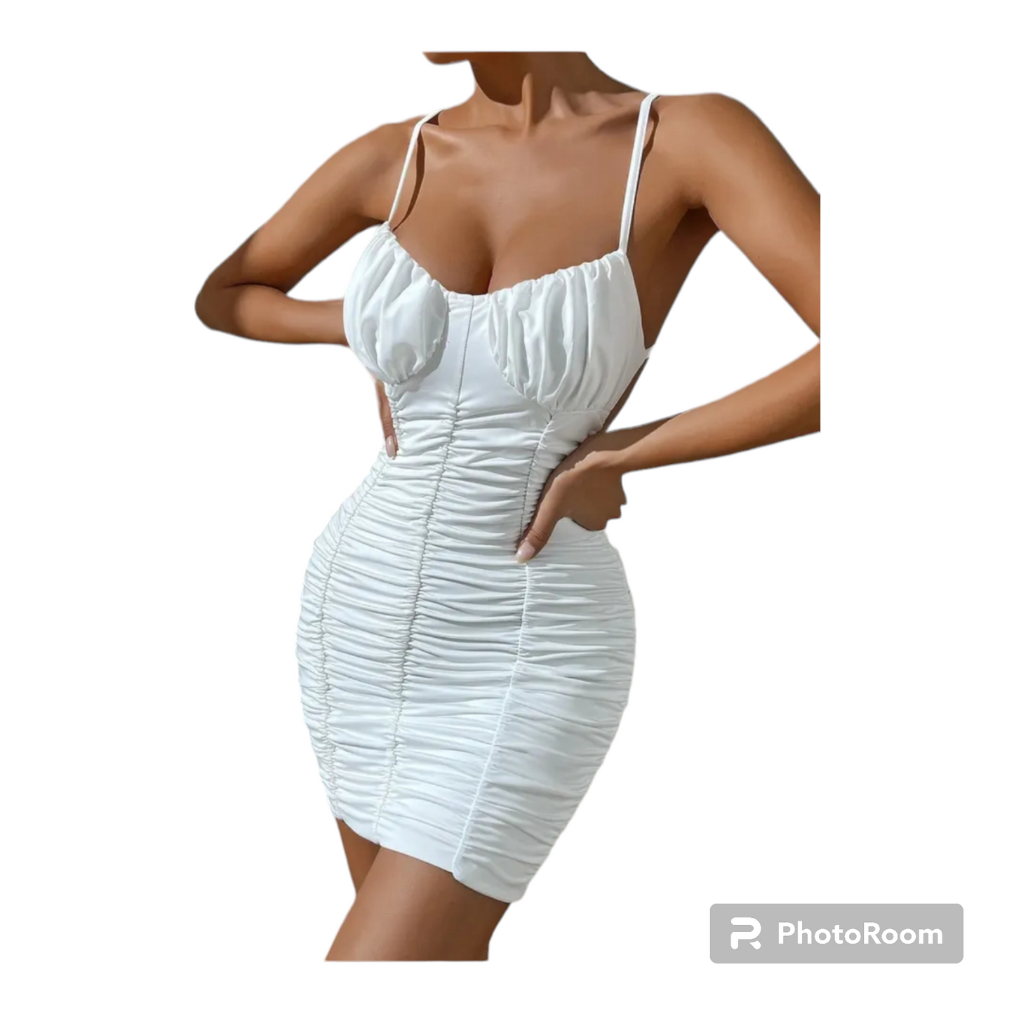 Women Criss Cross Rouched Mini Dress