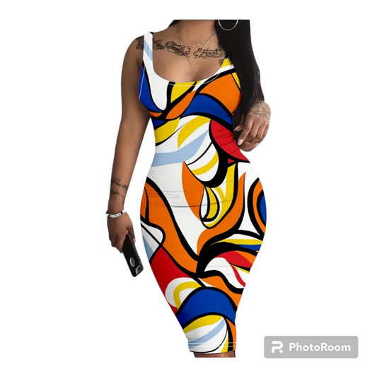 Women Abstract tank dress