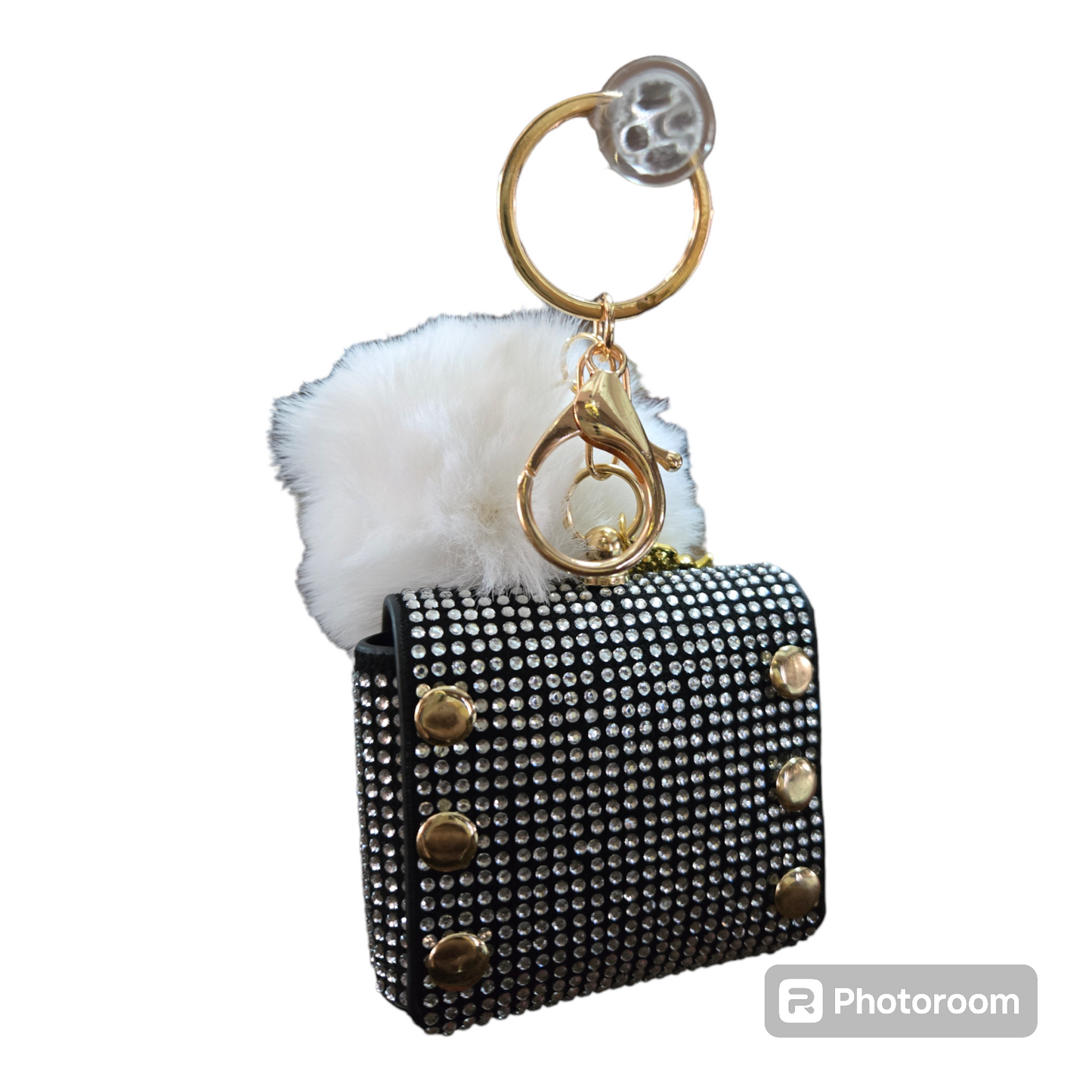 Diamond coin purse key chain
