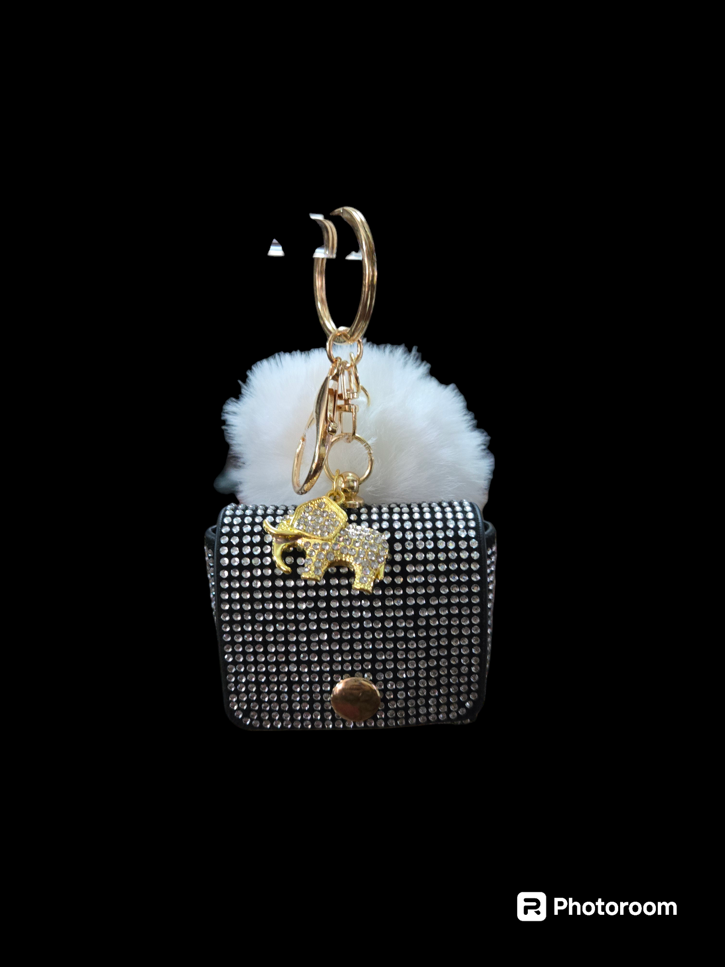 Diamond coin purse key chain