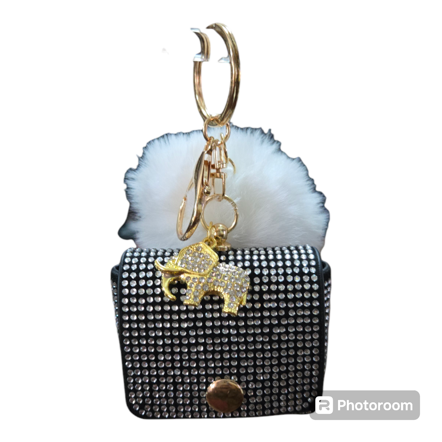 Diamond coin purse key chain