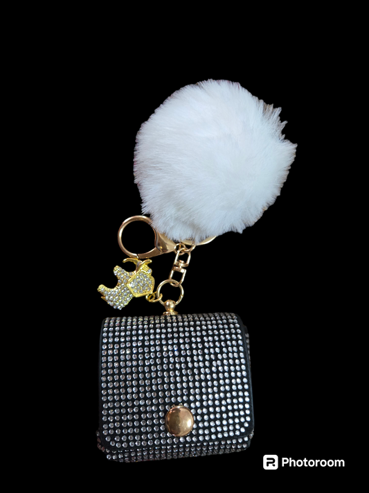 Diamond coin purse key chain