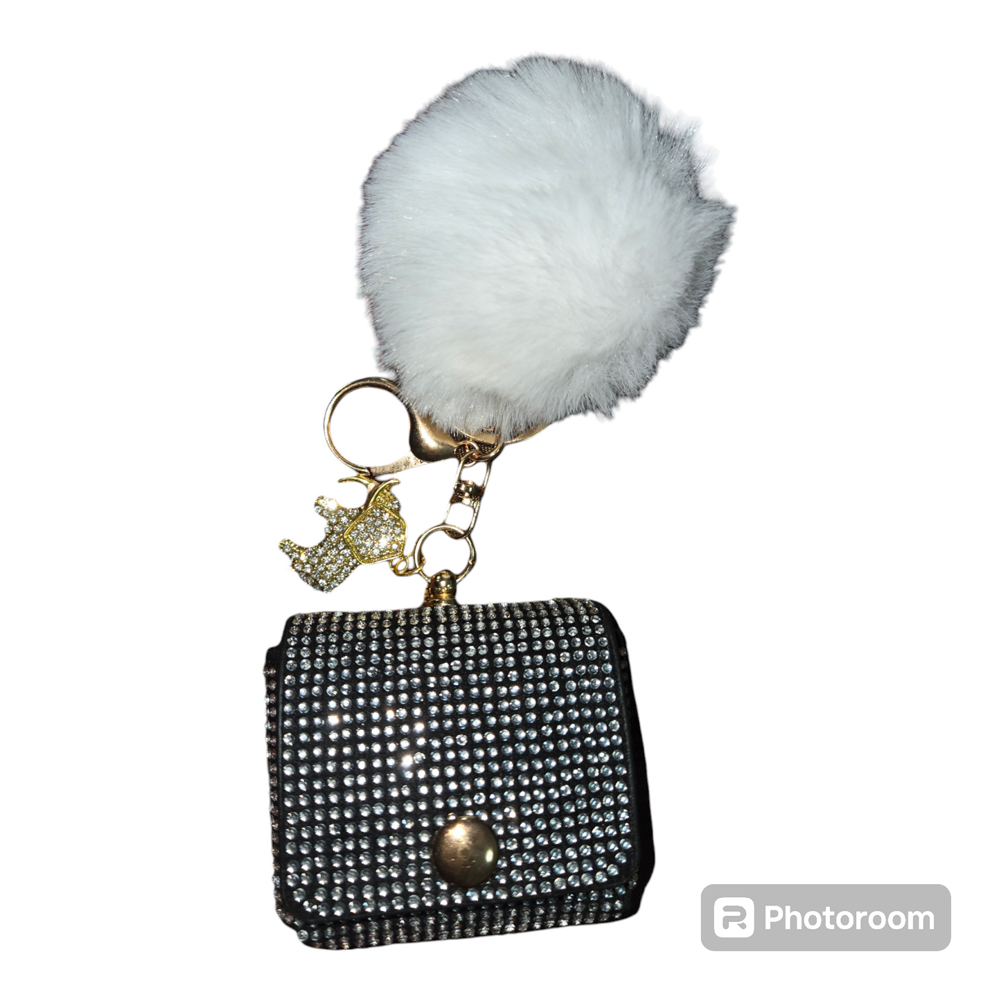 Diamond coin purse key chain