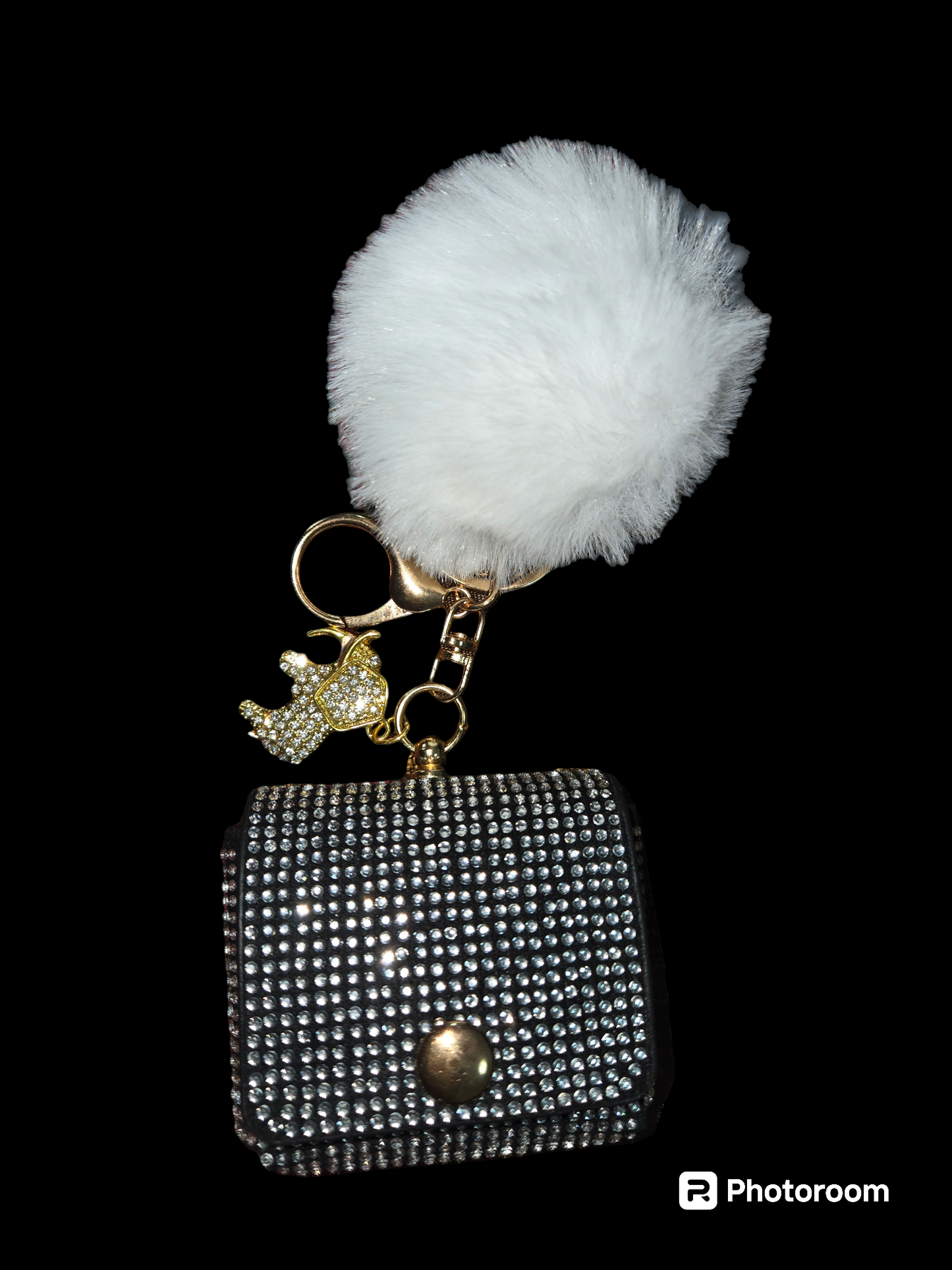 Diamond coin purse key chain