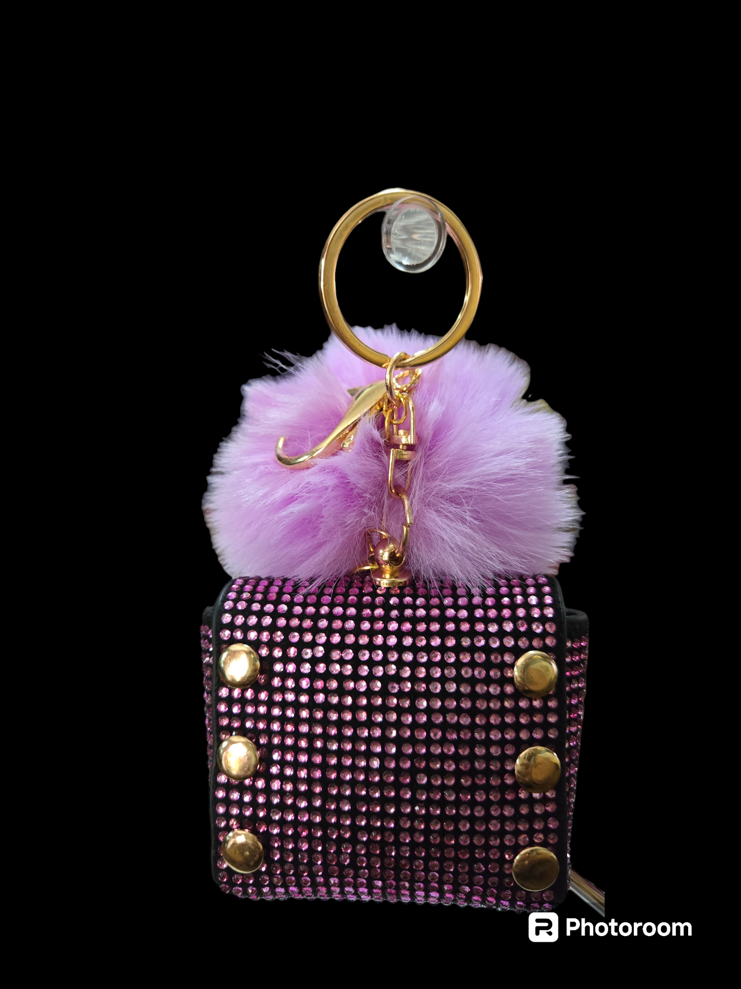 Diamond coin purse key chain