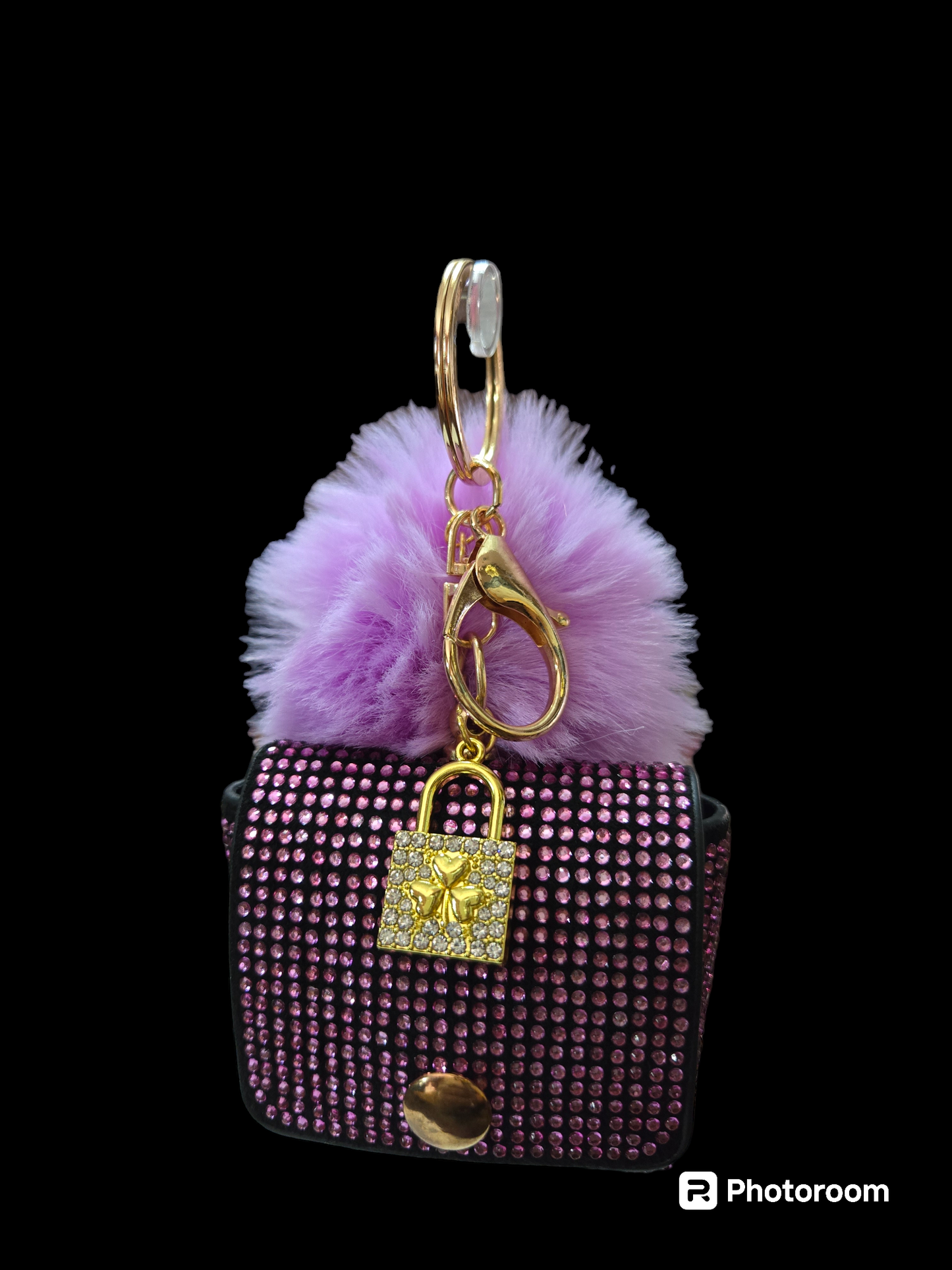 Diamond coin purse key chain