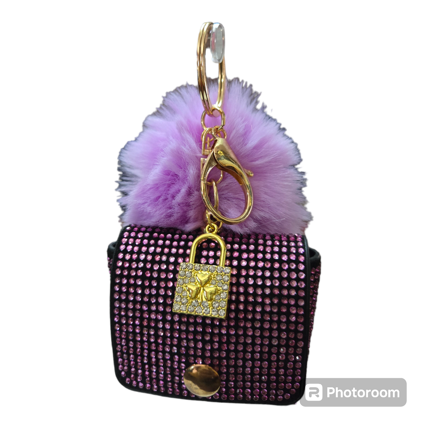 Diamond coin purse key chain