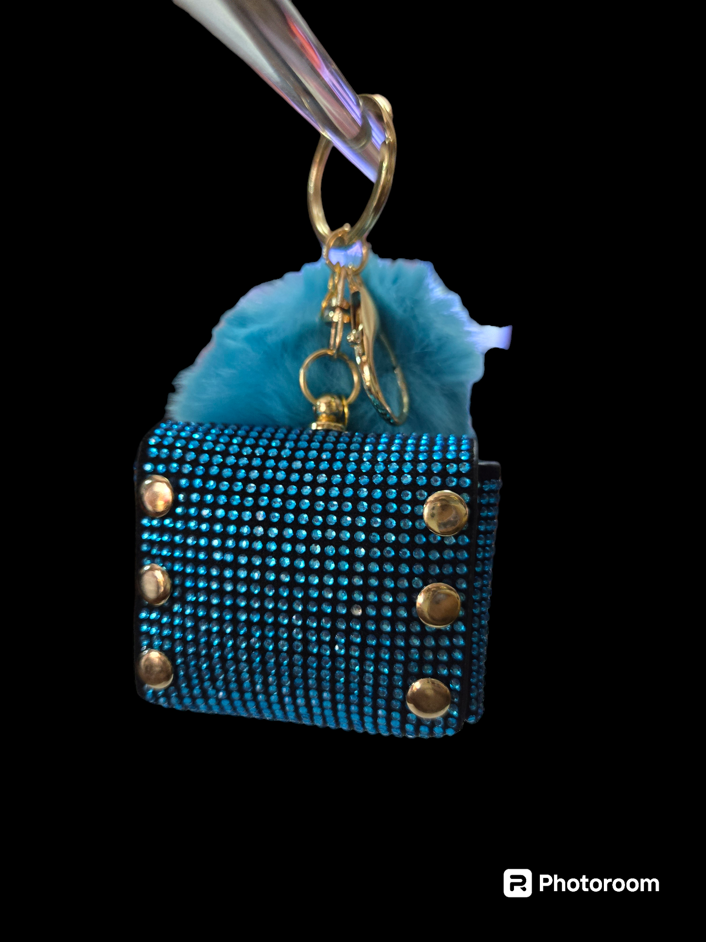 Diamond coin purse key chain