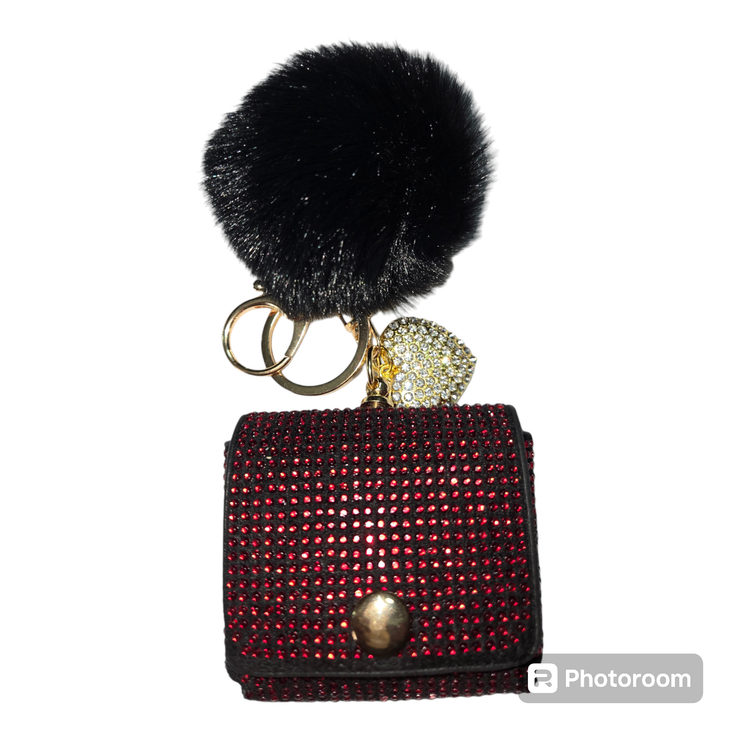 Diamond coin purse key chain