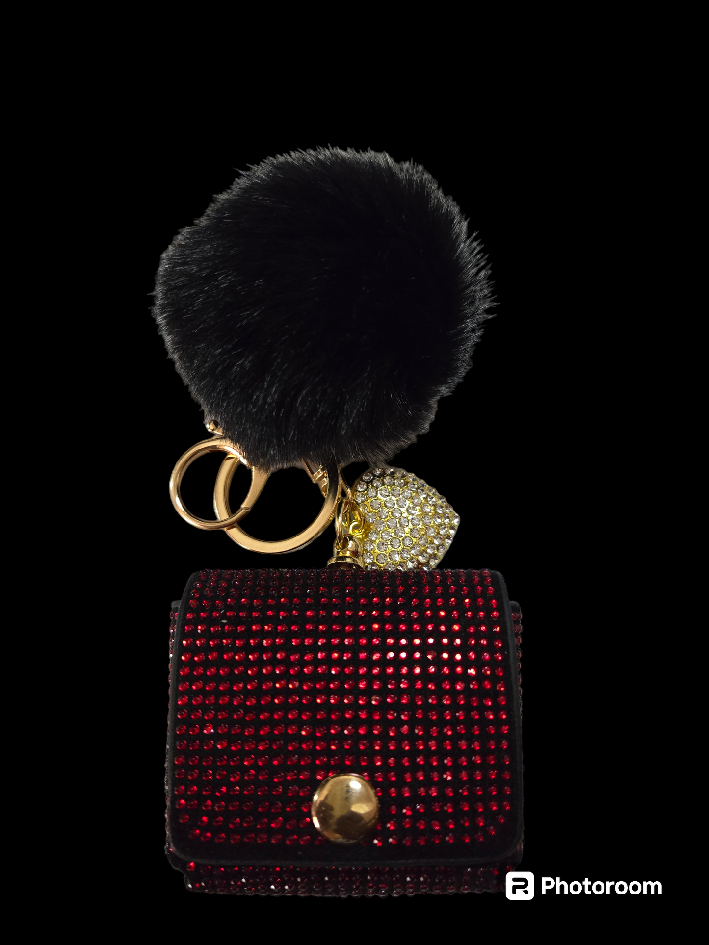 Diamond coin purse key chain