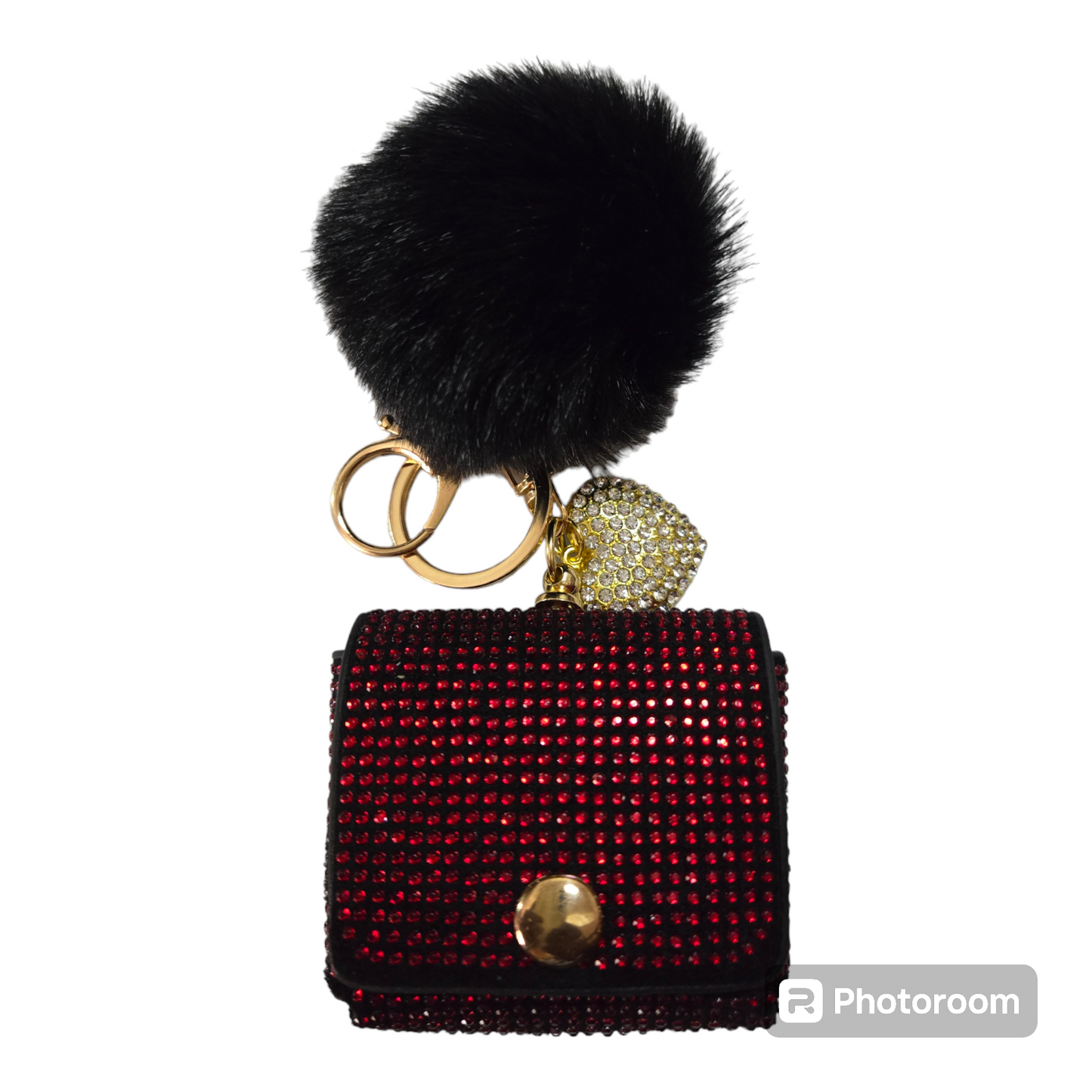 Diamond coin purse key chain