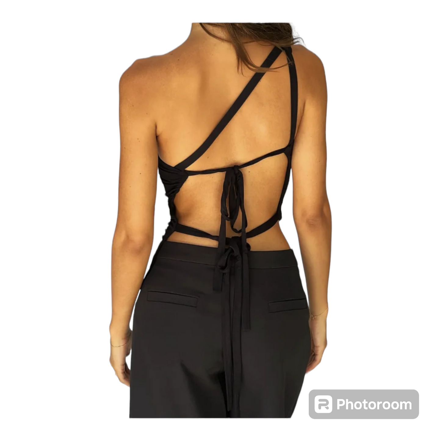 One shoulder back strap design top