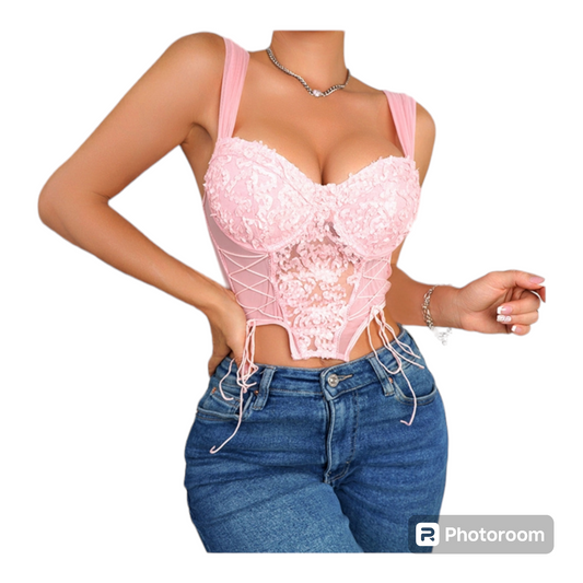 Crop lace corset