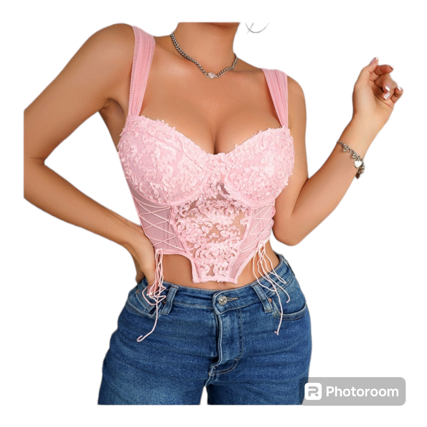 Crop lace corset