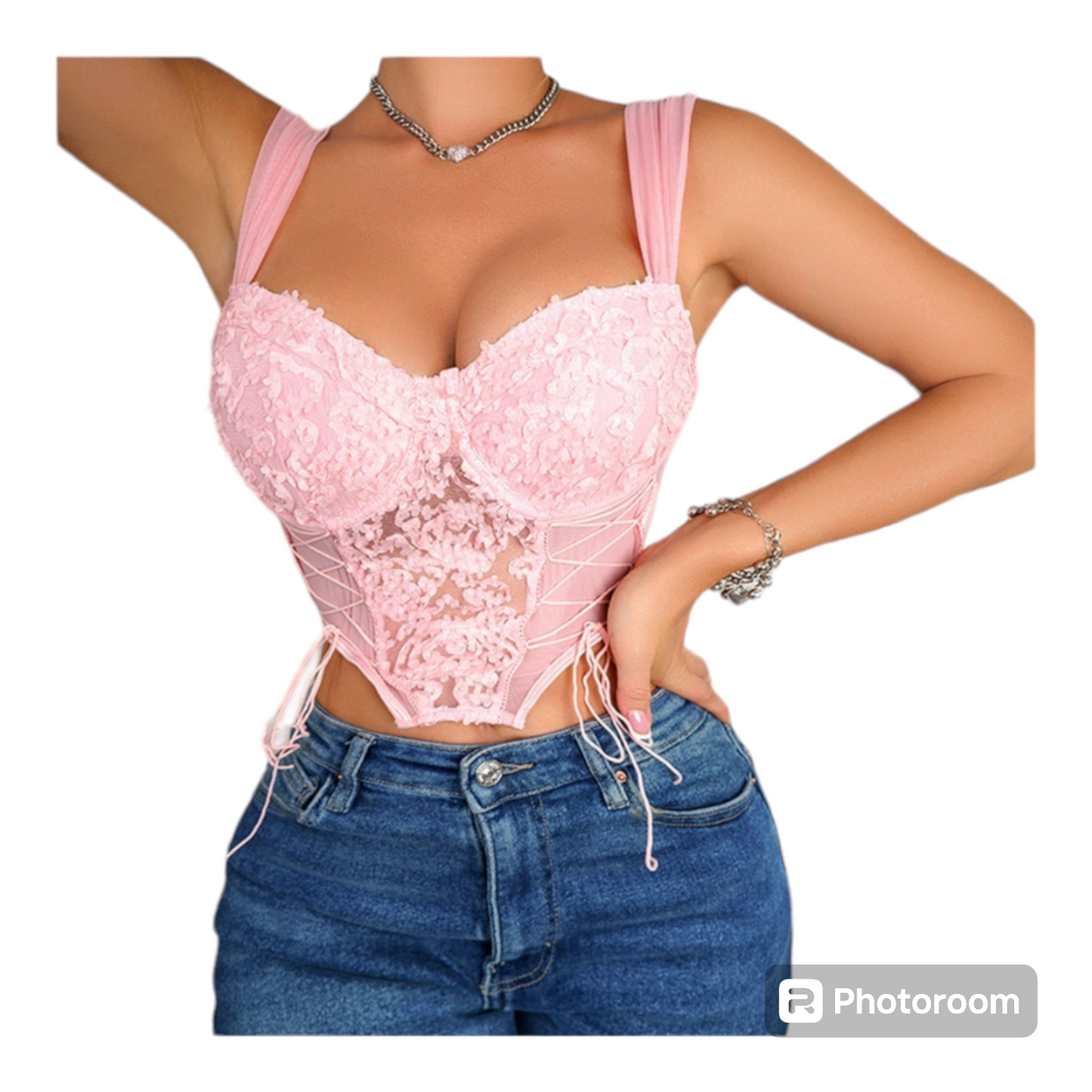 Crop lace corset
