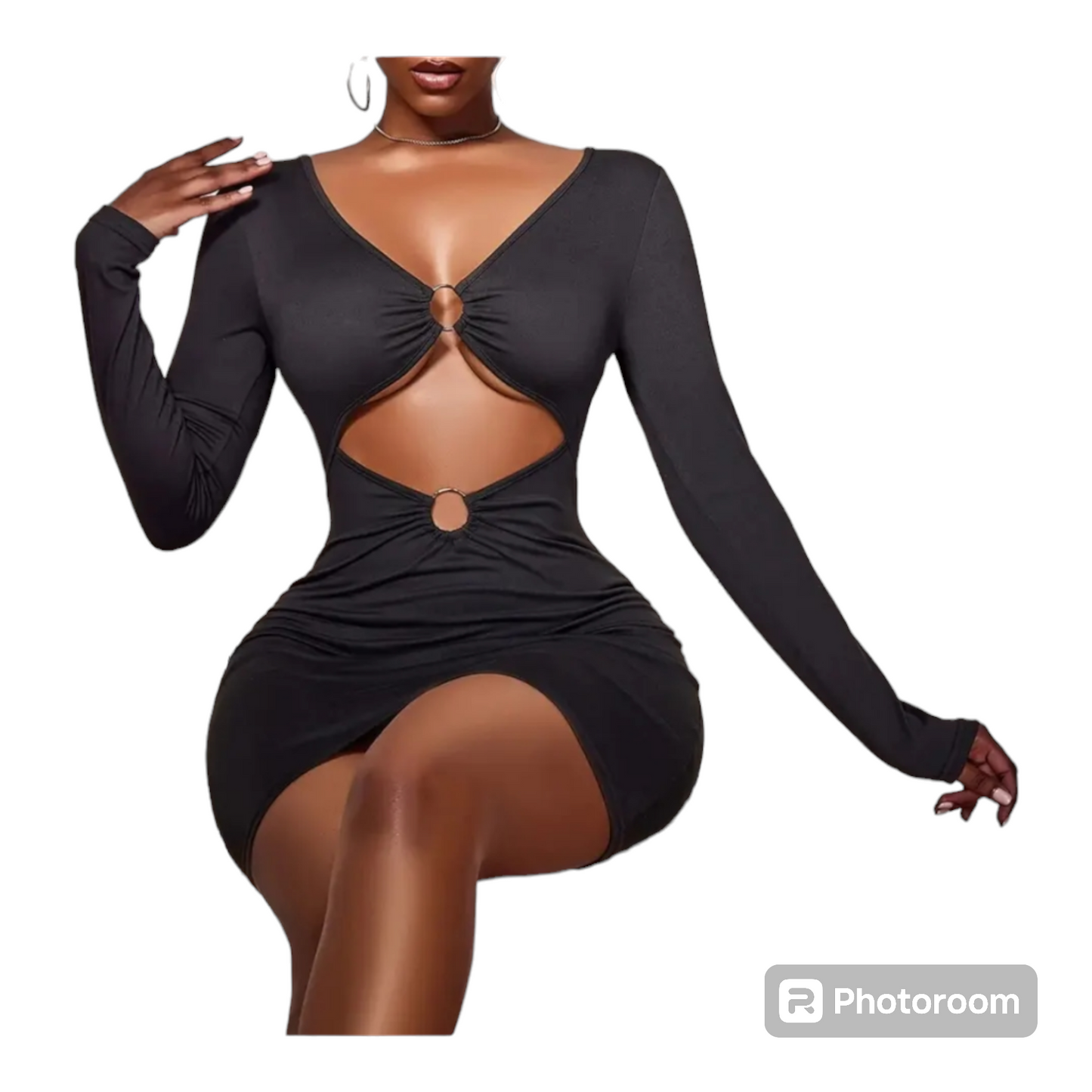 Cutout right body mini dress