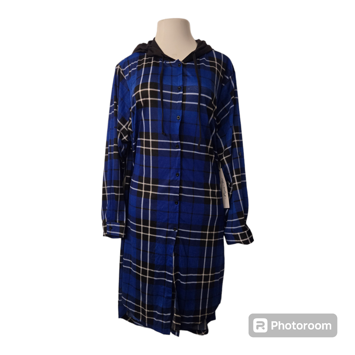 Plus size plaid shirt dress