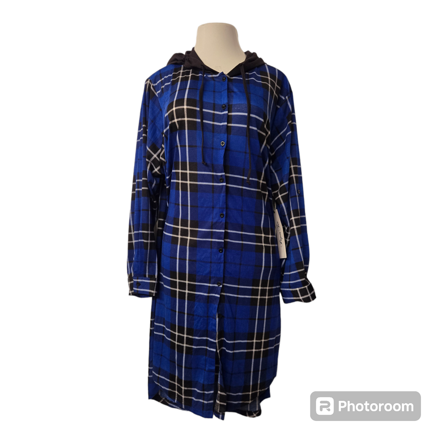 Plus size plaid shirt dress