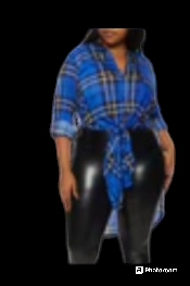 Plus size plaid shirt dress