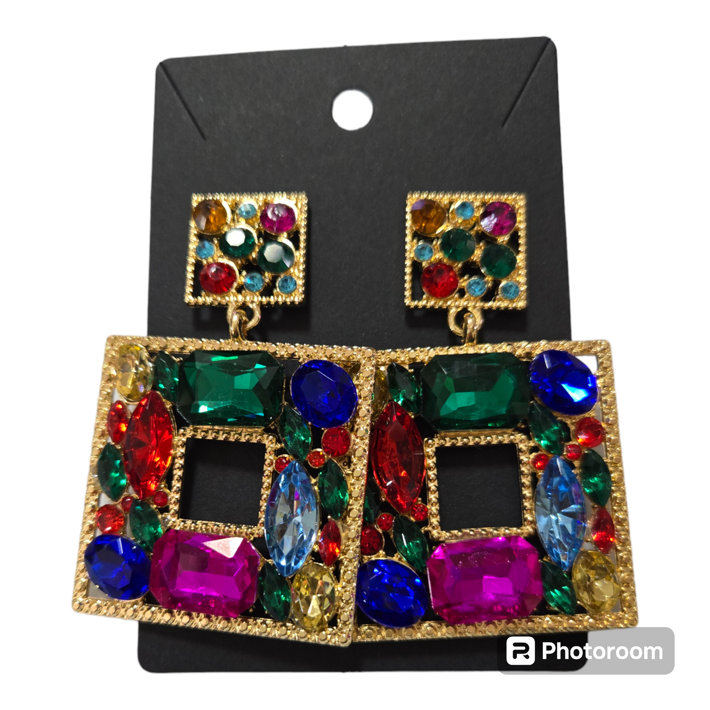 Square Rhinestones Earrings