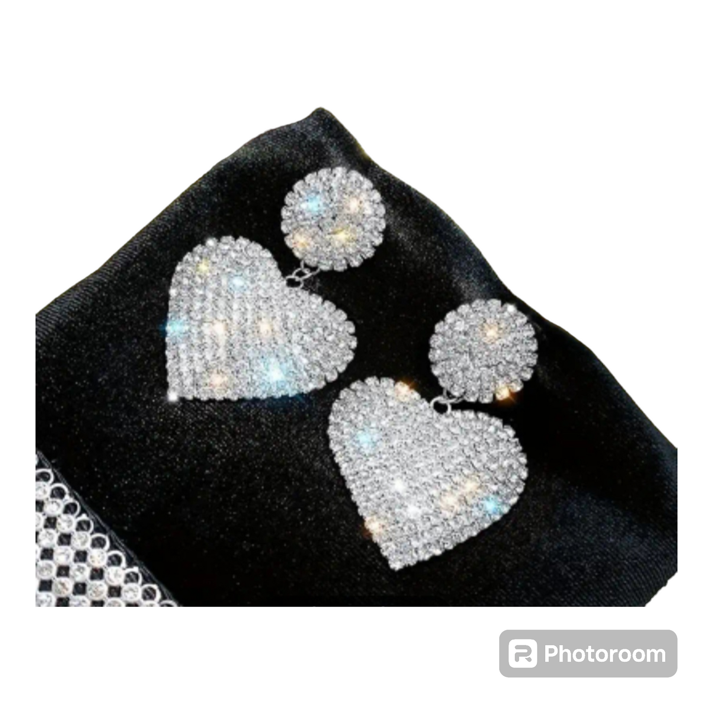 Rhinestones Heart Shape Hanging Earrings