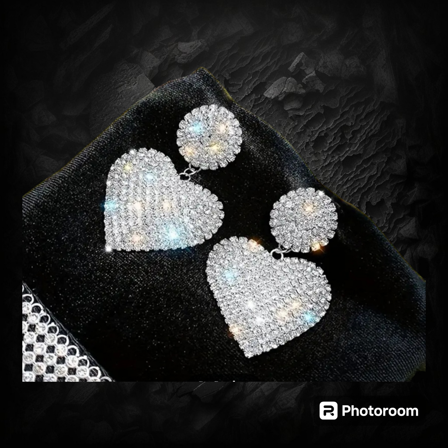 Rhinestones Heart Shape Hanging Earrings