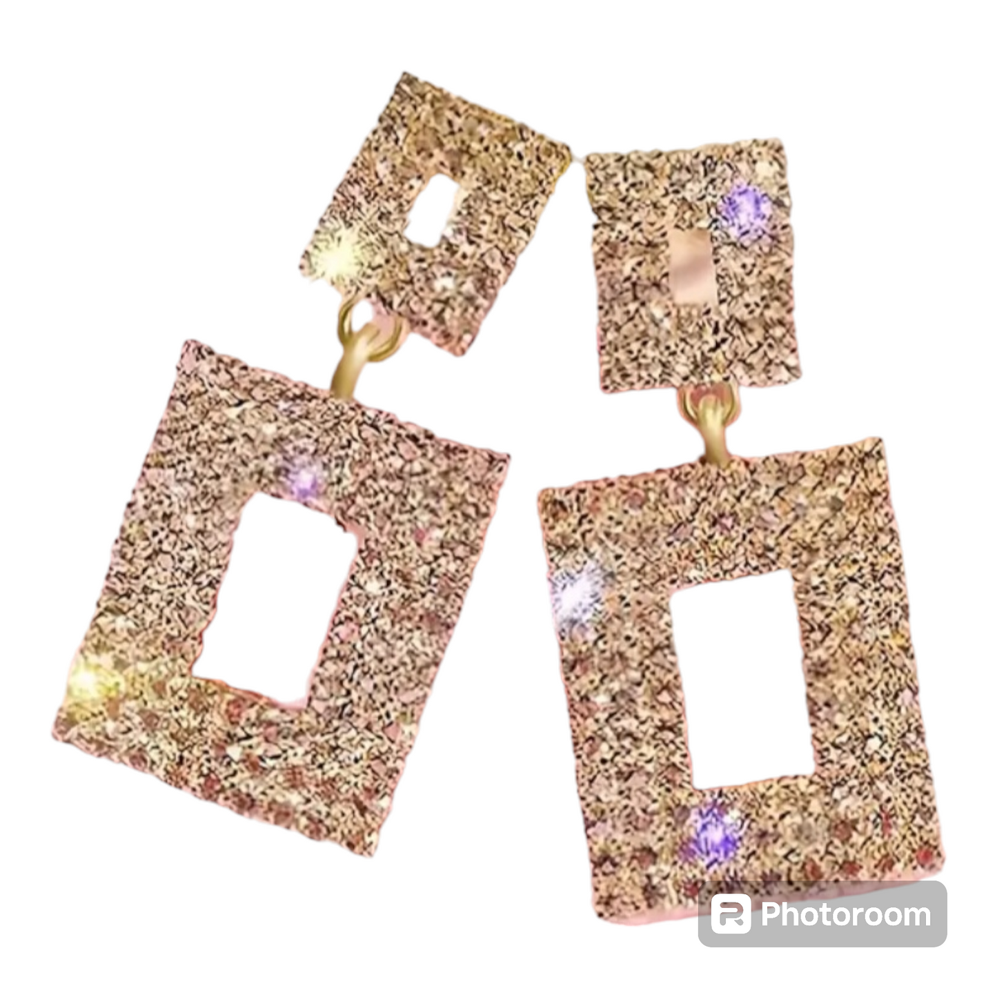 Rhinestones Sparkling Square Earrings