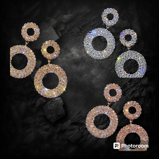 Rhinestones Artificial Crystal Dangling Earrings