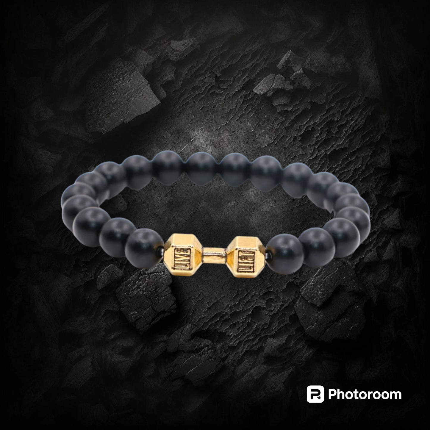 Men Lava Dumbell Bracelet