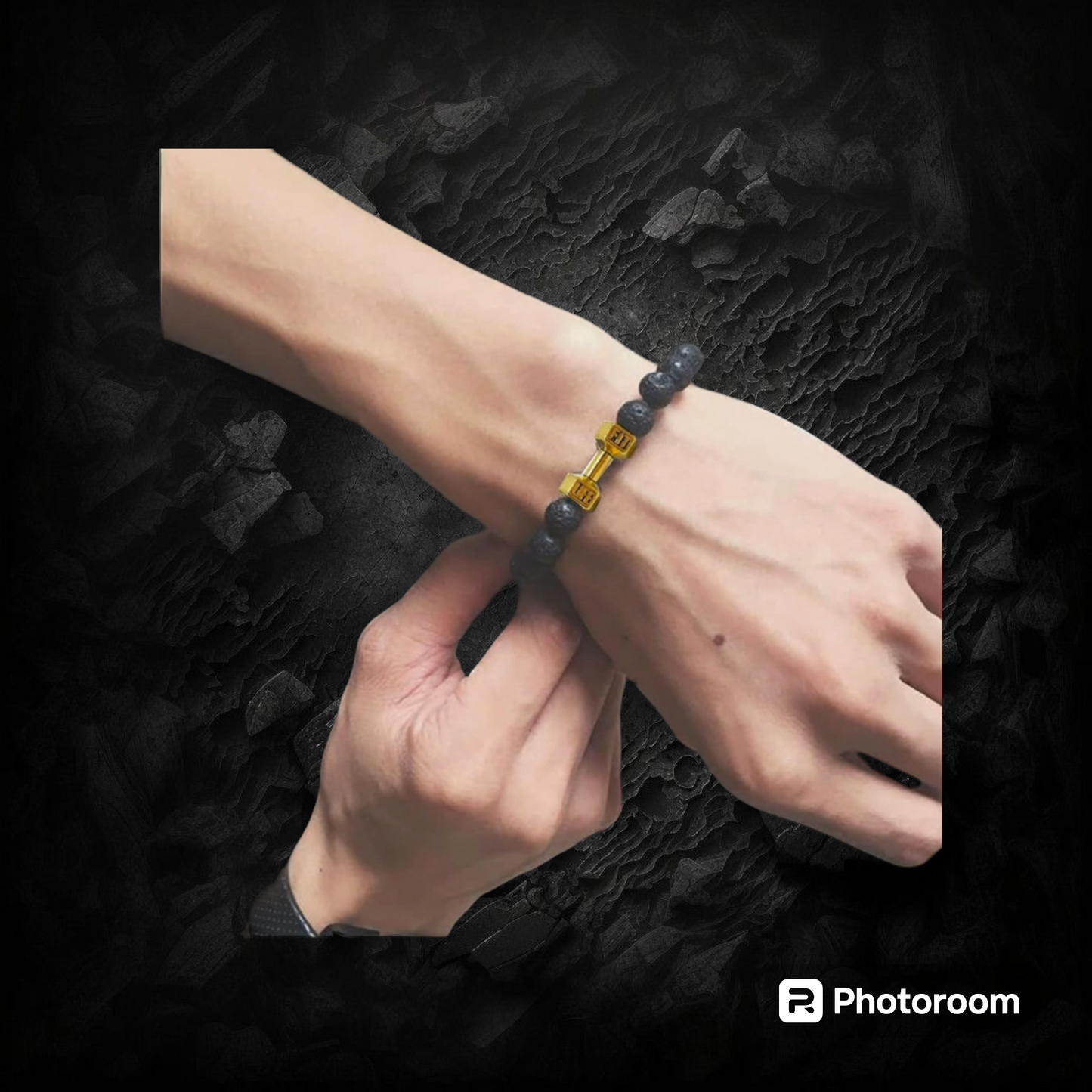 Men Lava Dumbell Bracelet