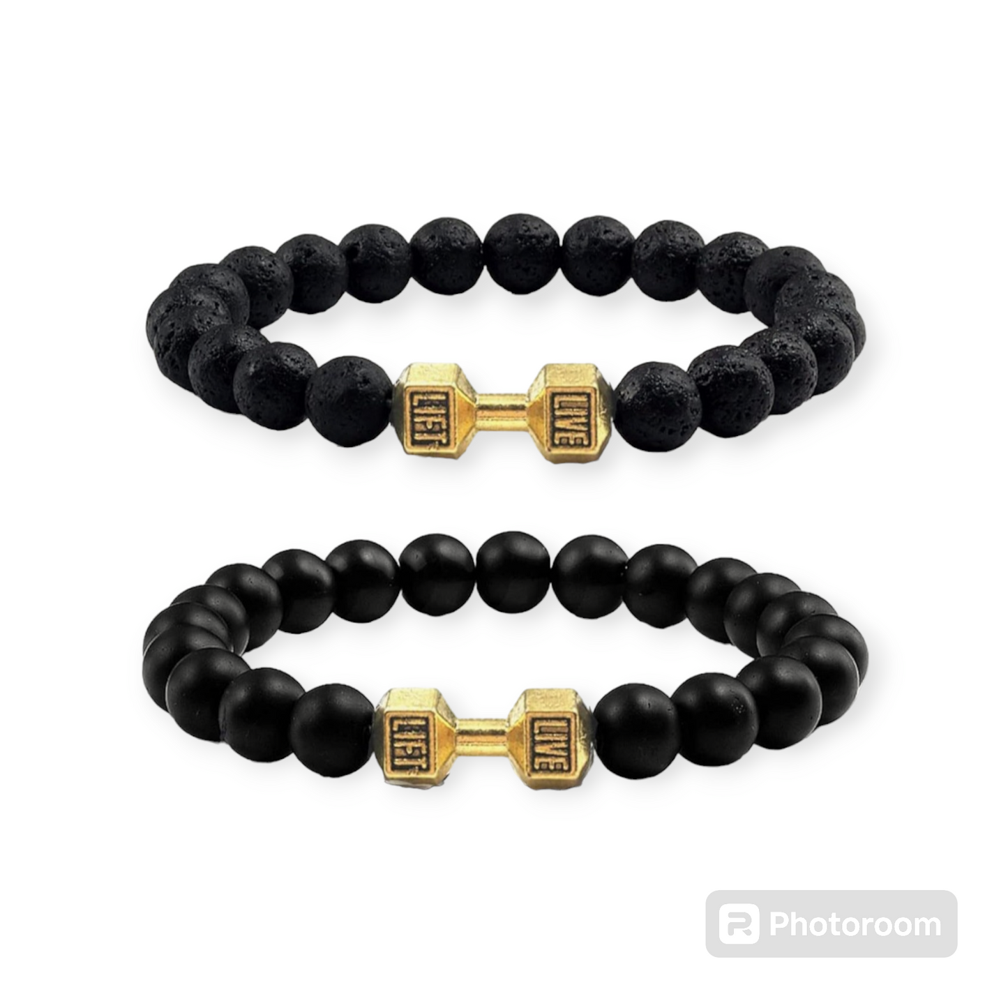 Men Lava Dumbell Bracelet