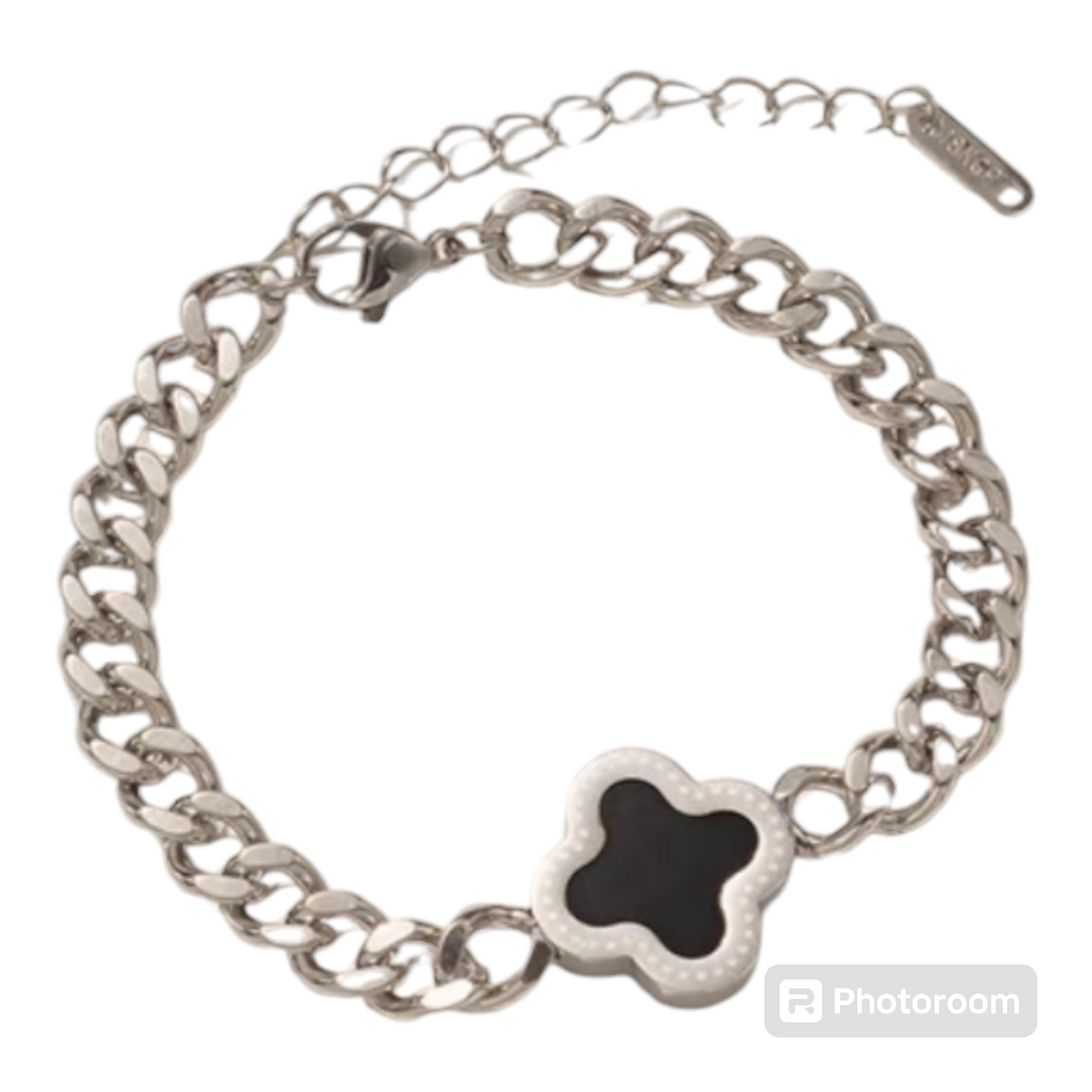 Double Sided 4leaf Clover Cuban link Chain