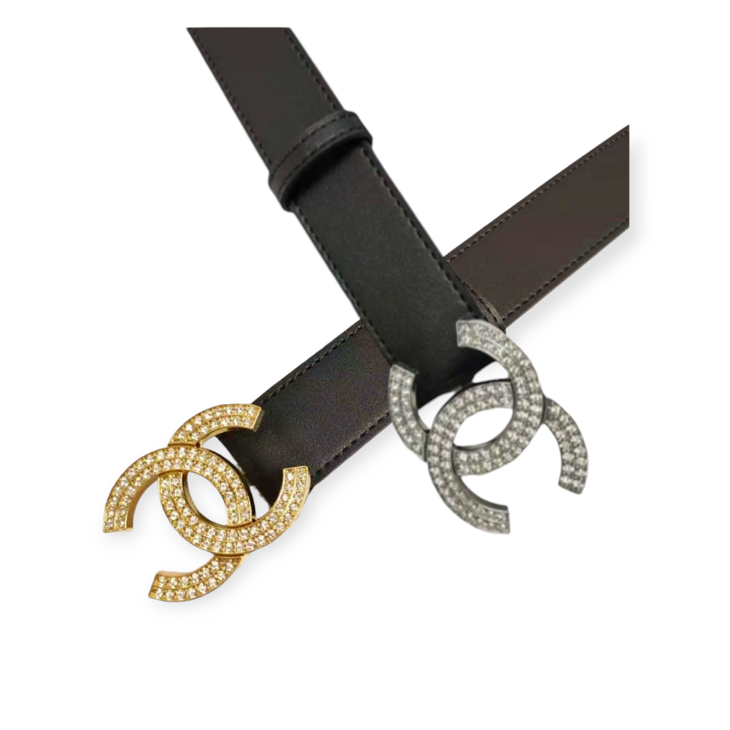 CC Inspired Rhinestones Leather Belt