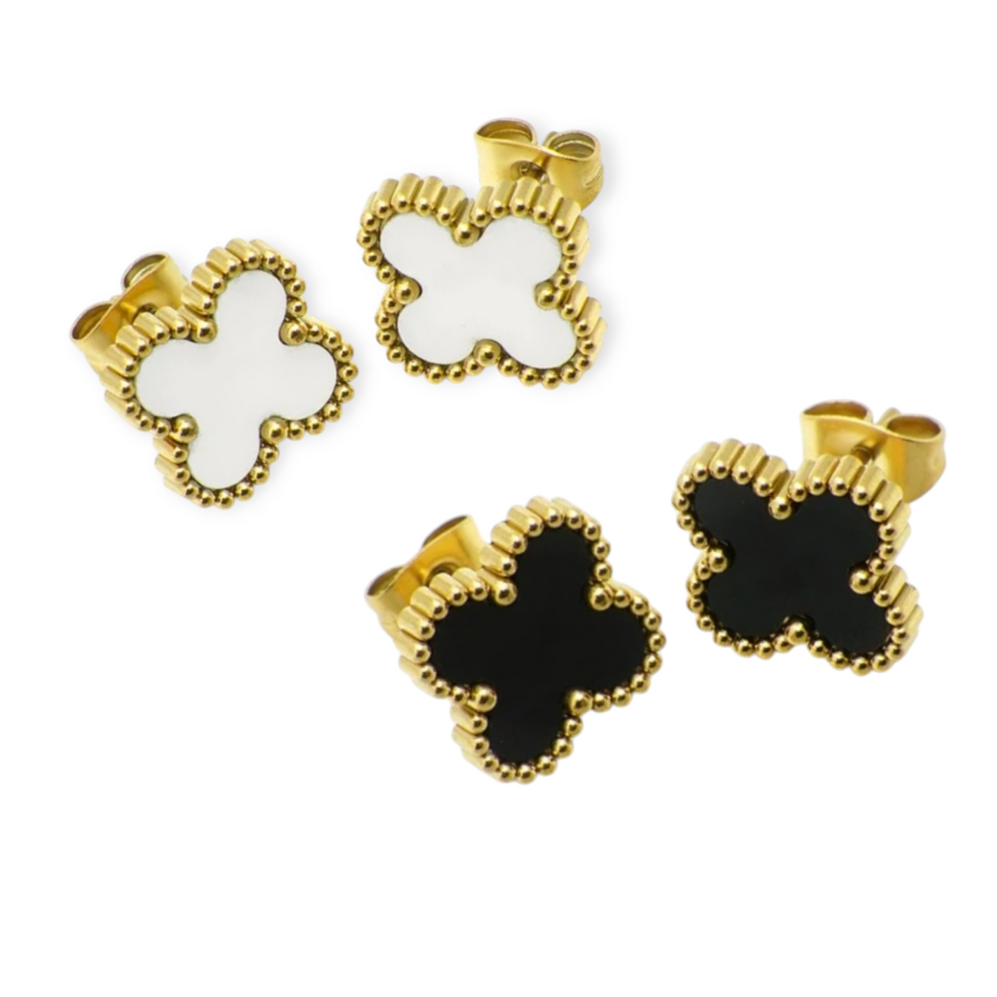 LV Inspired 4 Clover Earrings 9mm