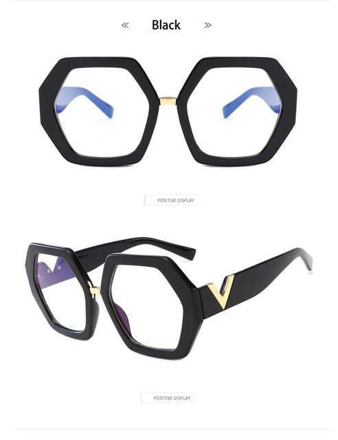 Oversize Polygon V anti-blue Eyewear