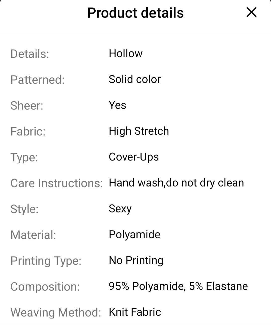 Two piece fishnet swimwear cover up